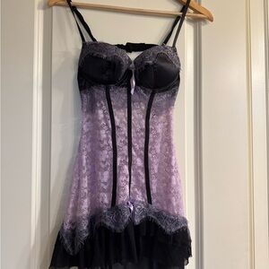Native Intimates Black and Purple Lace lingerie